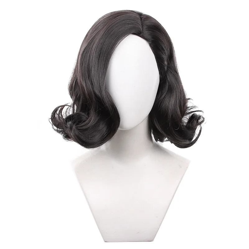 Peluca de Cosplay Evi Village Alcina Dimitrescu, peluca de pelo sintético resistente al calor de 35cm, peluca de riesgo biológico + gorro de peluca, peluca de Cosplay para fiesta de Halloween