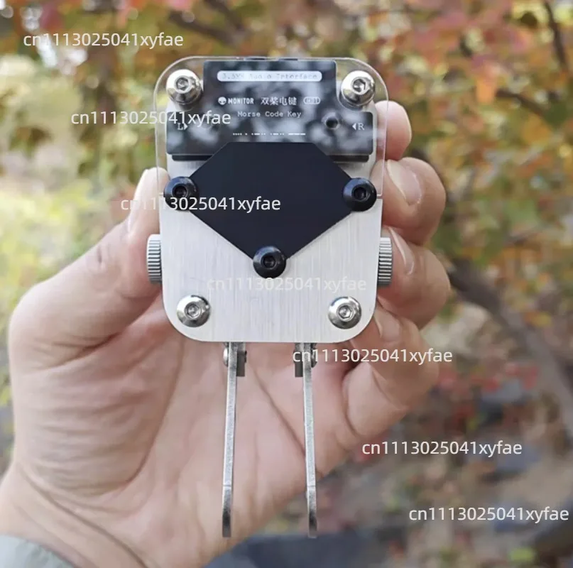 Metal Magnetic Base CW Morse Key Dual-Paddle Telegraph Key Keyer For Ham Radio