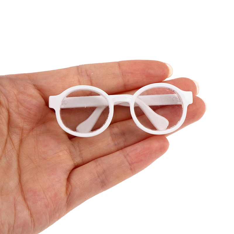 1PC pluszowa lalka okulary akcesoria okrągła oprawka 6.5/9.5cm okulary przezroczyste soczewki sukienka dla lalek akcesoria do makijażu