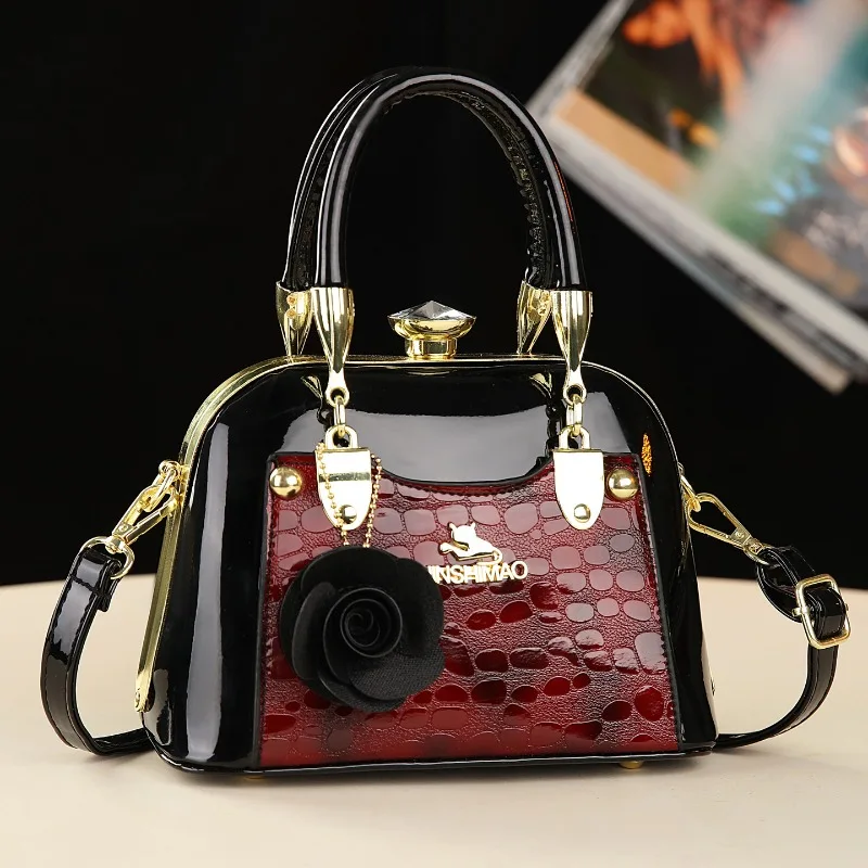 

Luxury Designer Handbags High-End Evening Party Women Clutch Top Handle Underarm Bags Bright Patent PU Leather Crossbody Bags