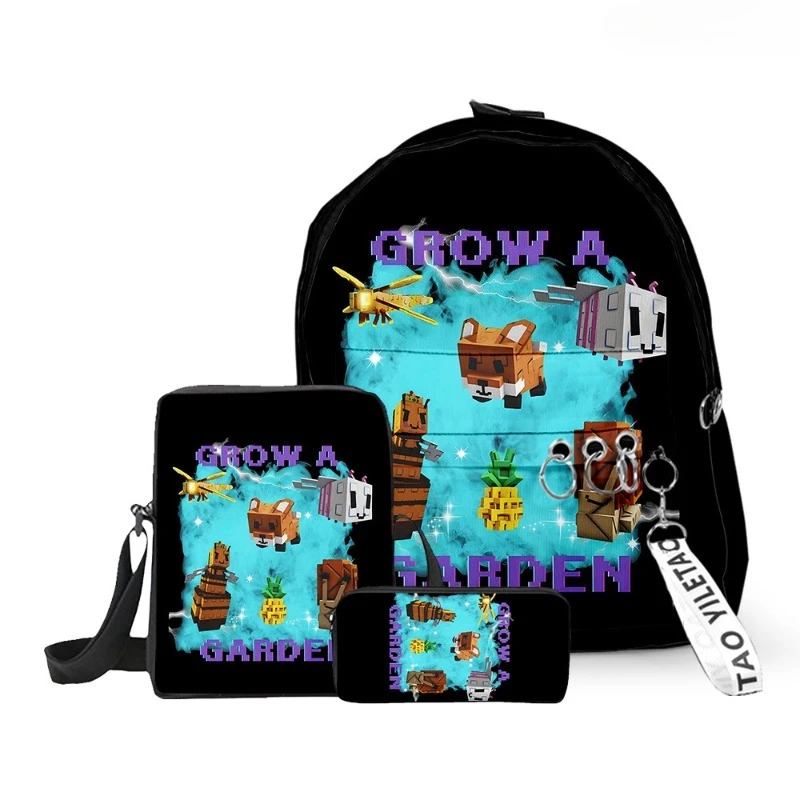 

3D New Roblox Grow A Garden Creative Cute Primary Secondary School Students Schoolbag Backpack Pencil Case Shoulder Bag 3pcs/set
