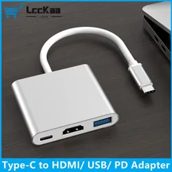 3 in 1 USB-C To HDMI Converter Cable for Samsung Huawei iPad Mac Laptop Macbook USB Type C To HDMI 4K USB/USB-C Adapter Cable