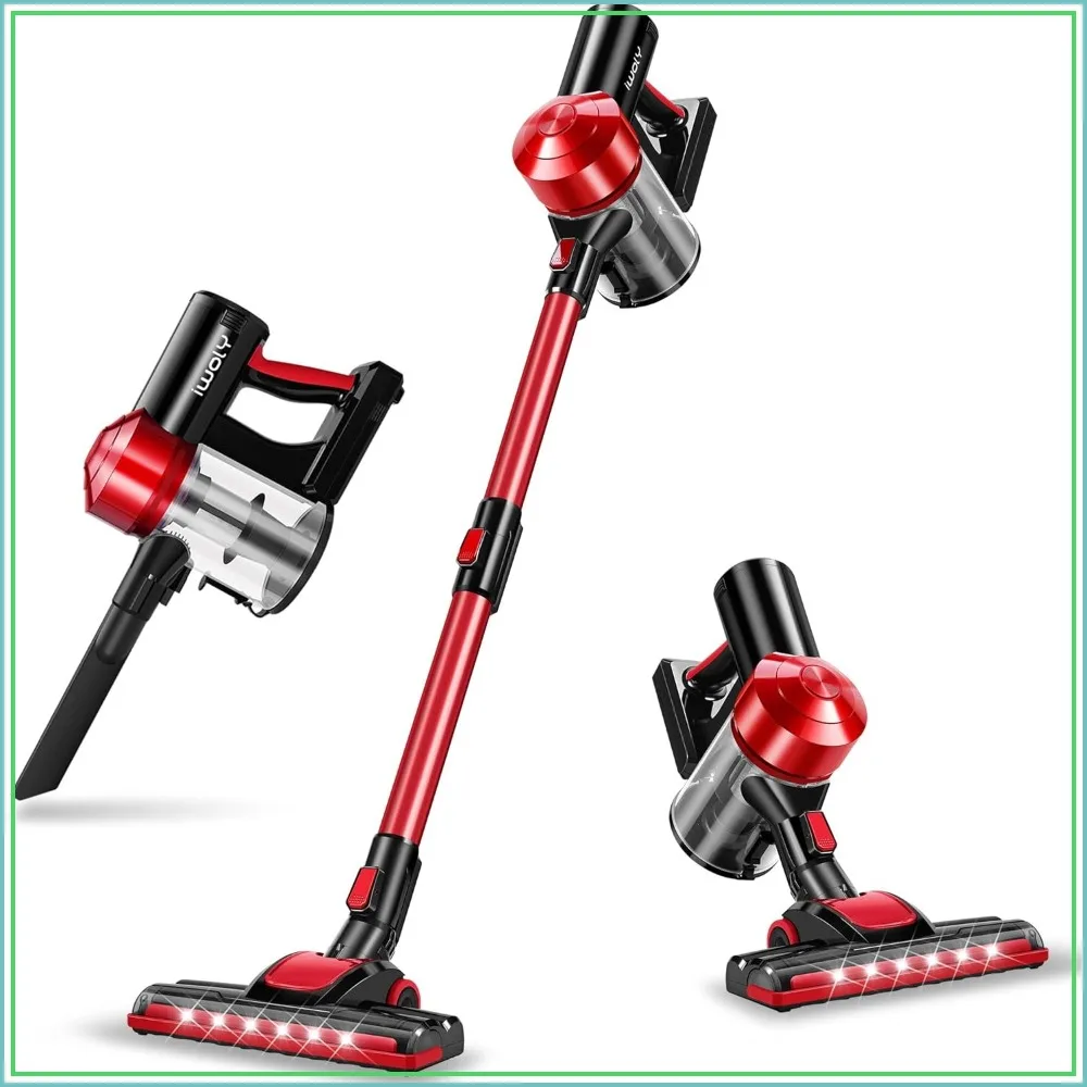 

Cordless Vacuum Cleaner with 2200mAh Battery, 18000Pa Cyclone Suction, HEPA Filter, Lightweight Stick Vacuum for Home Hard Floor Car Cleaning