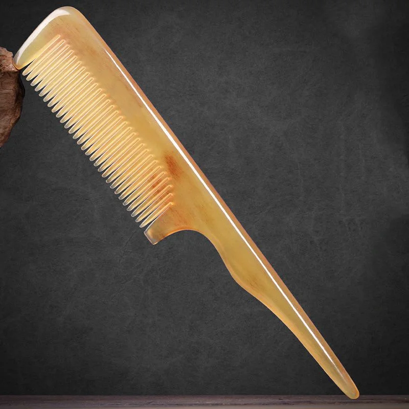 100% Natural Sheep Comb with Long Handle Anti-Static Head Scalp Meridian Massage Hair SAP Health Care Styling Tool