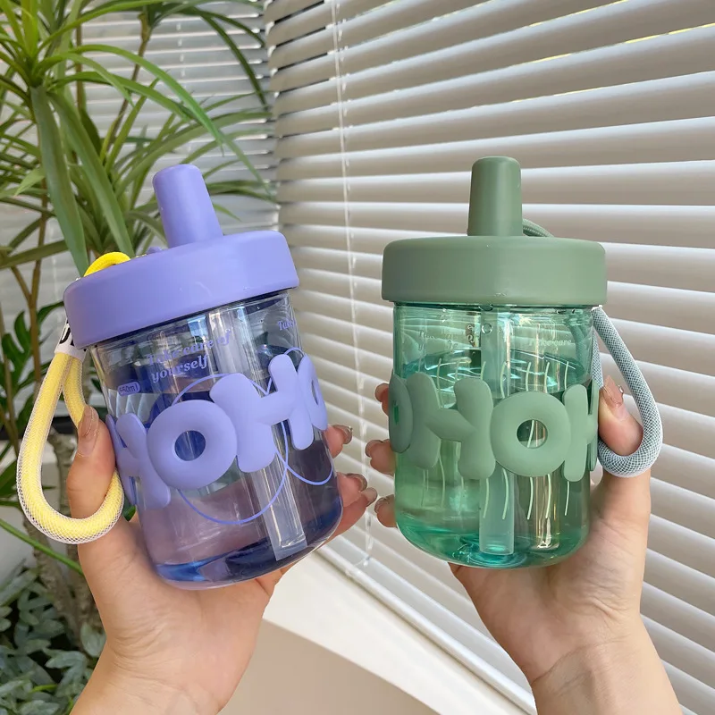 

Чашка для питья, прозрачная пластиковая ценная, термостойкая милая соломенная чашка, жемчужный браслет, чашка для воды