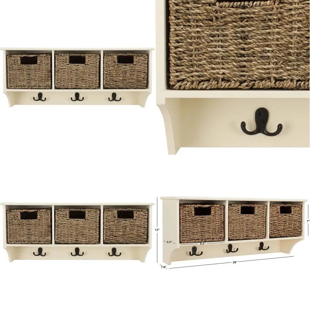 

Настенная подвесная полка с 3 корзинами для домашнего декора