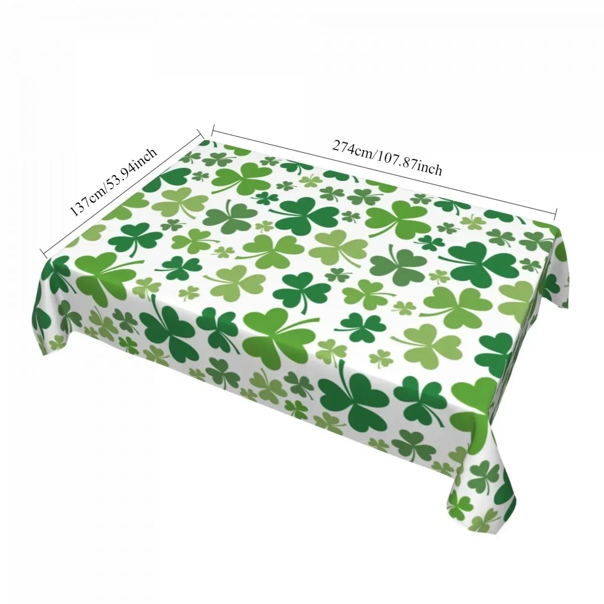 1Pc St Patricks Day Tablecloth,Green Clover Plastic Table Covers, Rectangle Tablecloths with Clover Patter for St Patricks Party