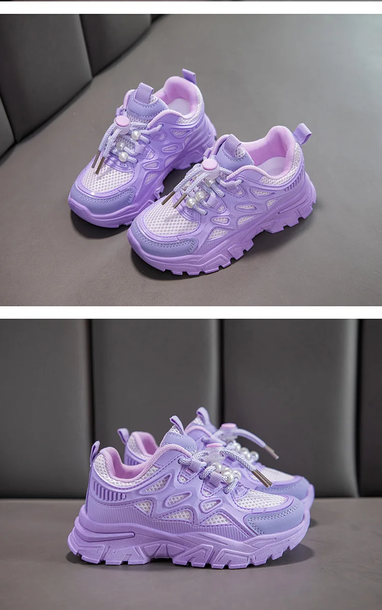 Kinder Mädchen Schule Weiße Freizeitschuhe Einfarbige Mesh-Sportschuhe für Kleinkinder Modische Leichte Kinder-Laufschuhe – Detail 13
