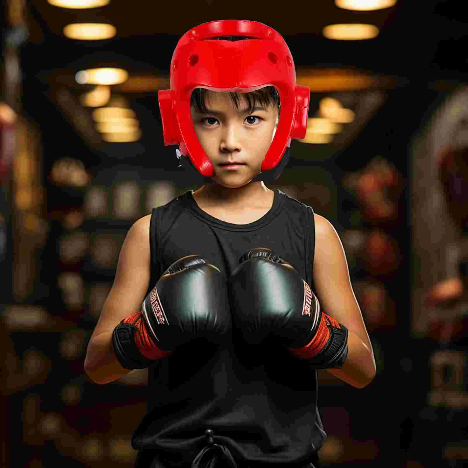 

Adjustable Boxing Face Guard Kids Children Sparring Headgear -absorbant Taekwondo