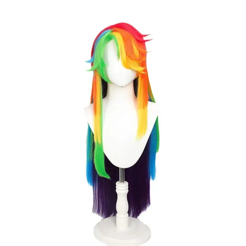 aa69Хэллоуин Радуга Даш Косплей Костюм Equestria Girls RD платья Карнавальная вечеринка Dashie парики маленькая девочка пони аниме одежда