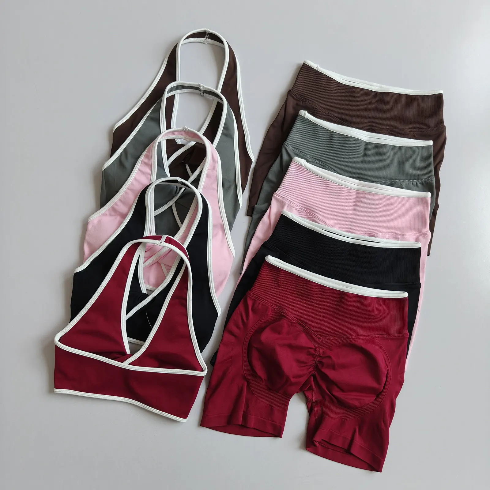 2pcs Women's Suit Seamless Push-Up Sports Vest Bra Set High Elastic Gym Hip Lifting Running Aerobics Vest Shorts Yoga Sets Cloth