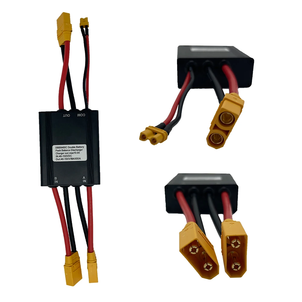 CONHISMOTOR Dual Battery Pack Balance Parallel module Discharge Converter Connection Adapter Switcher 80A XT90