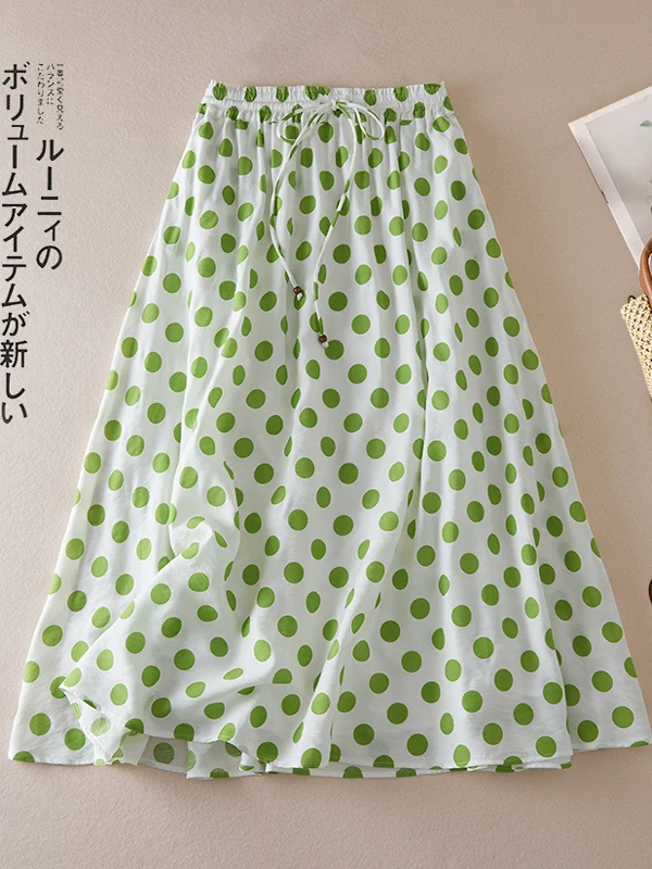 

Artistic Retro een Polka Dot Double Layer f Skirt Women's Faionable Versatile Spring Summer Skirt ape Fit