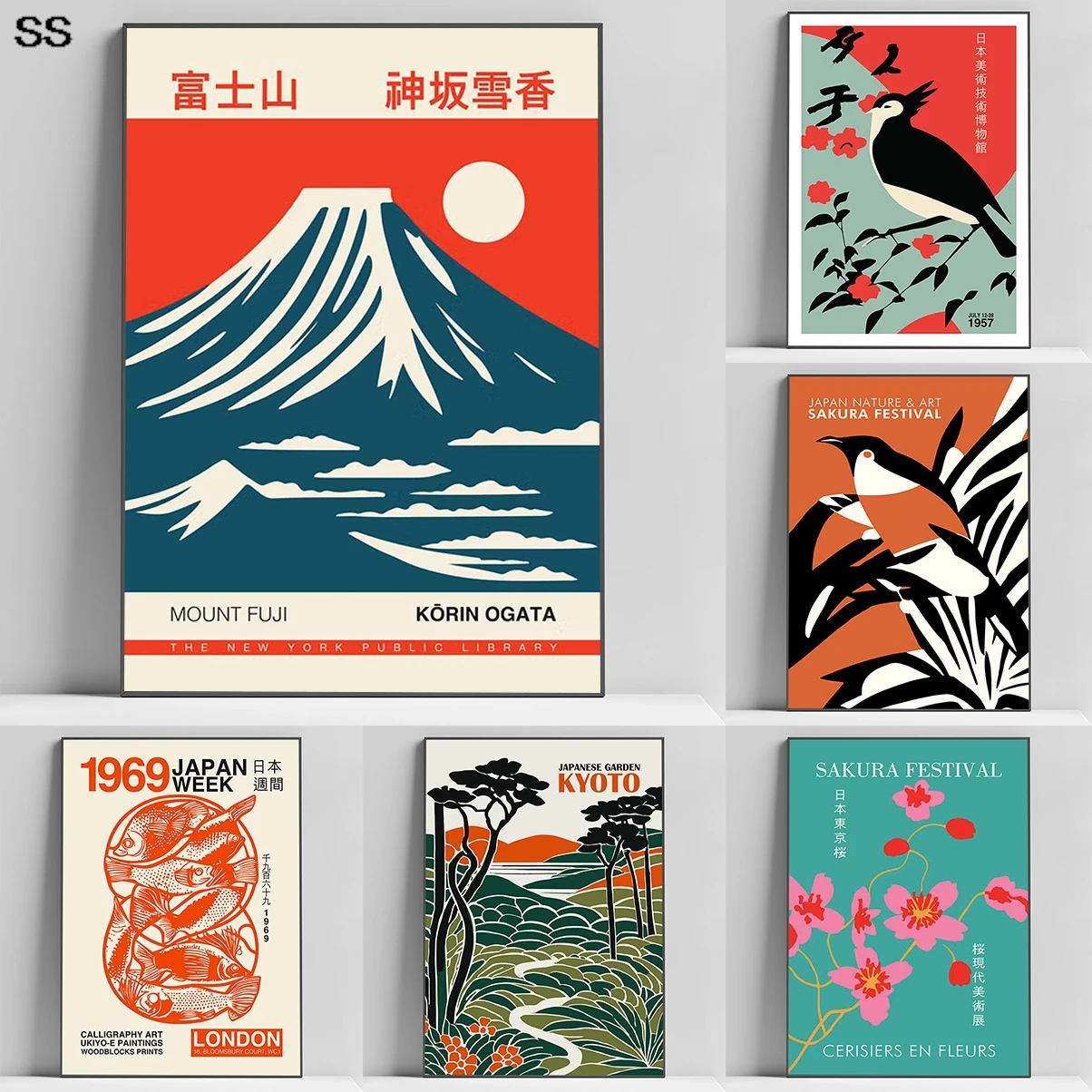 

Vintage Culture of Japan Posters and Prints Canvas Painting Nature Mount Fuji Japanese Exhibition Wall Art Picture Room Decor