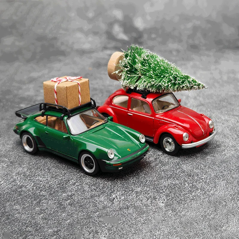 متوفر في المخزون 1:43 Norev إصدار عيد الميلاد 911 Turbo Beetle Renault نموذج مصغر لصب القالب مجموعة هدايا عيد الميلاد للأطفال #2