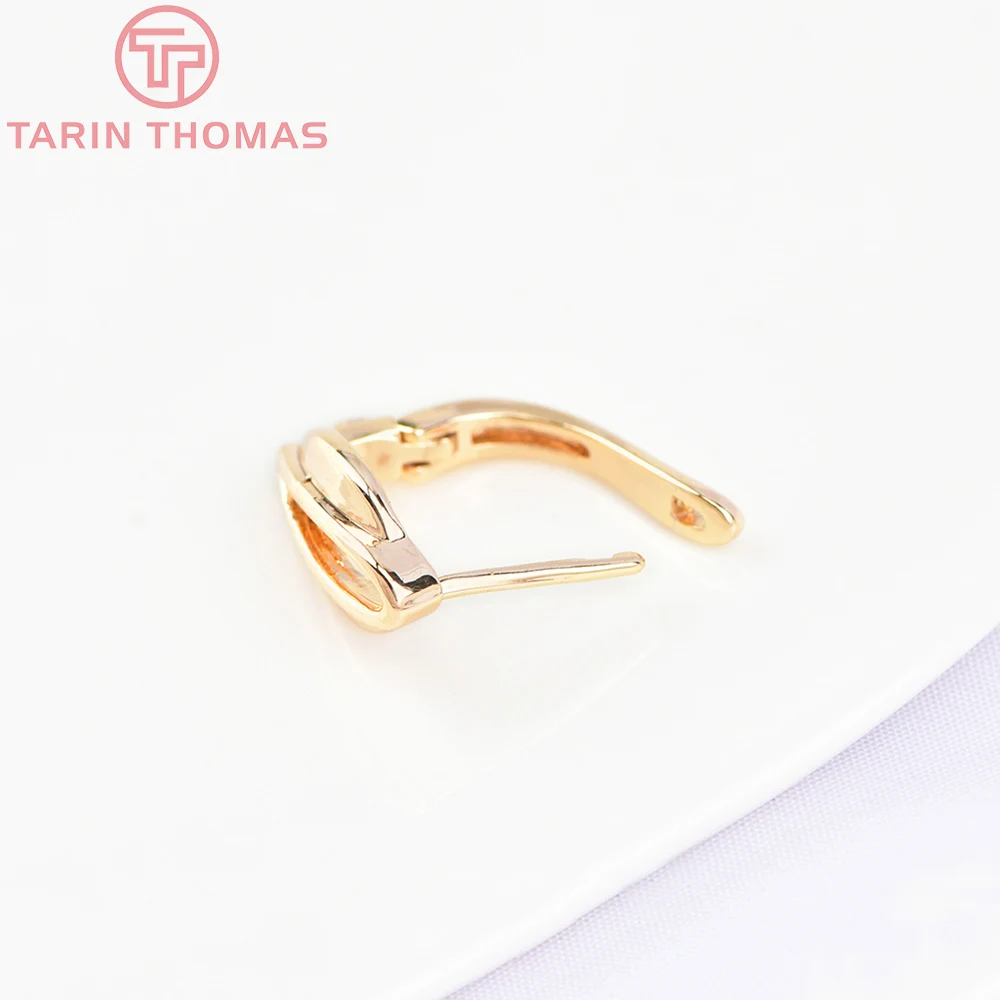(2067)6PCS 15.5x12.6MM Hole 1.5MM 24K Gold Color Brass Drop Shape Stud Earrings High Quality Jewelry Making Findings Accessories