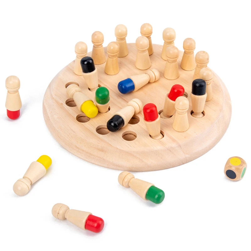 Kids Memory Match Stick Chess Game Fun Block Board Game Educational Color Cognitive Ability Toy For Children