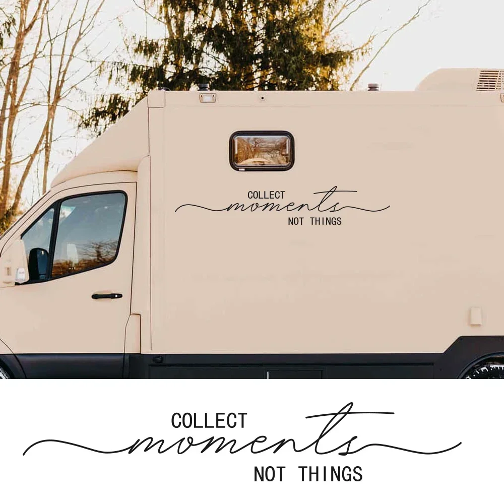 Collect Moments Not Things Car Stickers Rv Motorhome Camper Trailer Decor Vinyl Decals Auto Parts Exterior Styling Accessories