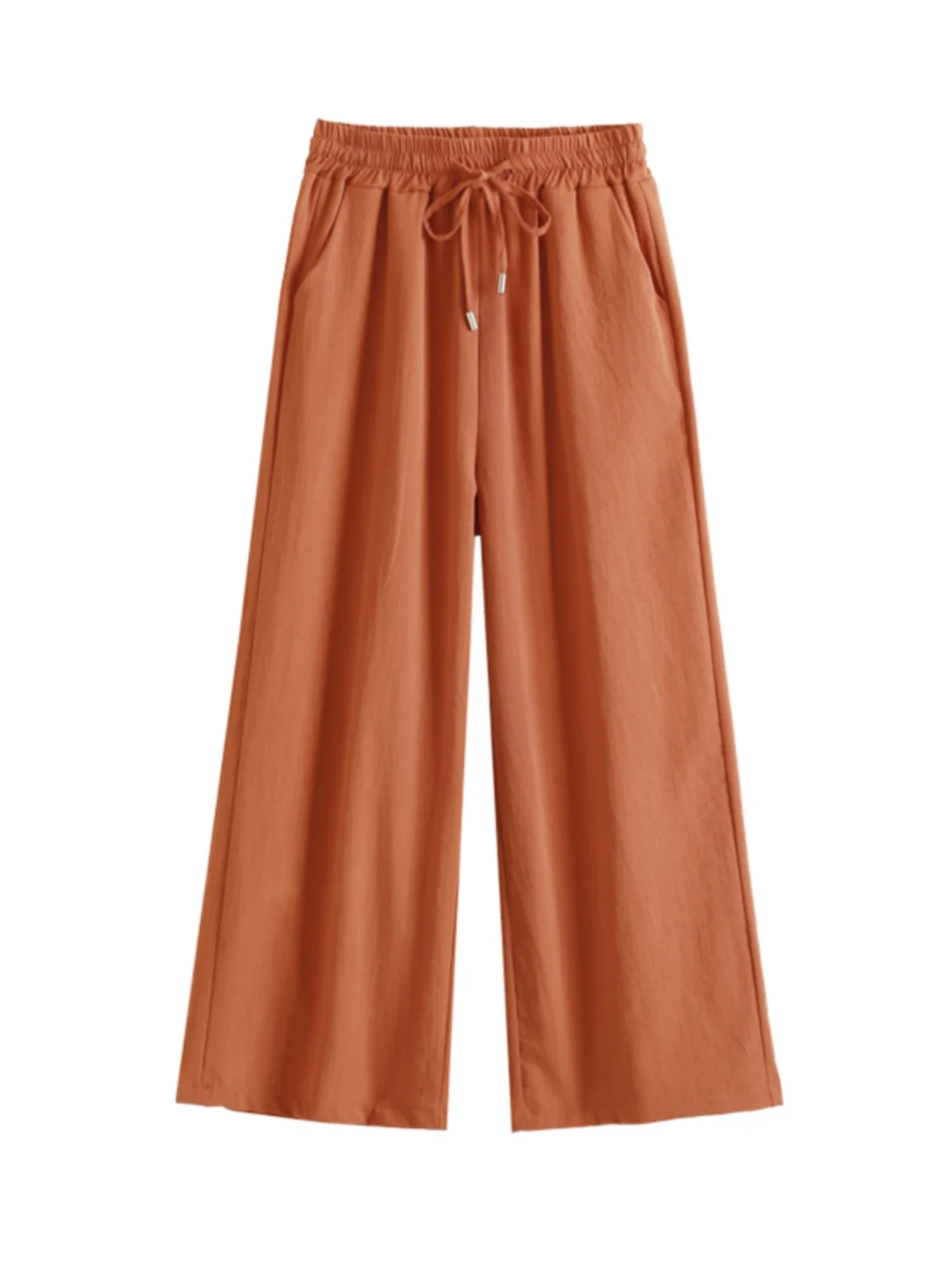 กางเกงขายาวทรงหลวมสำหรับฤดูร้อน ผู้หญิงไซส์ใหญ่ เอวสูง ความยาวเจ็ดส่วน สไตล์ลำลอง เหมาะสำหรับคุณแม่วัยกลางคน