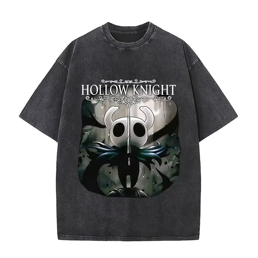 

Винтажные футболки с принтом Hollow Knight Silksong для фанатов, мужские и женские, высококачественная модная одежда в стиле Харадзюку, оверсайз футболка