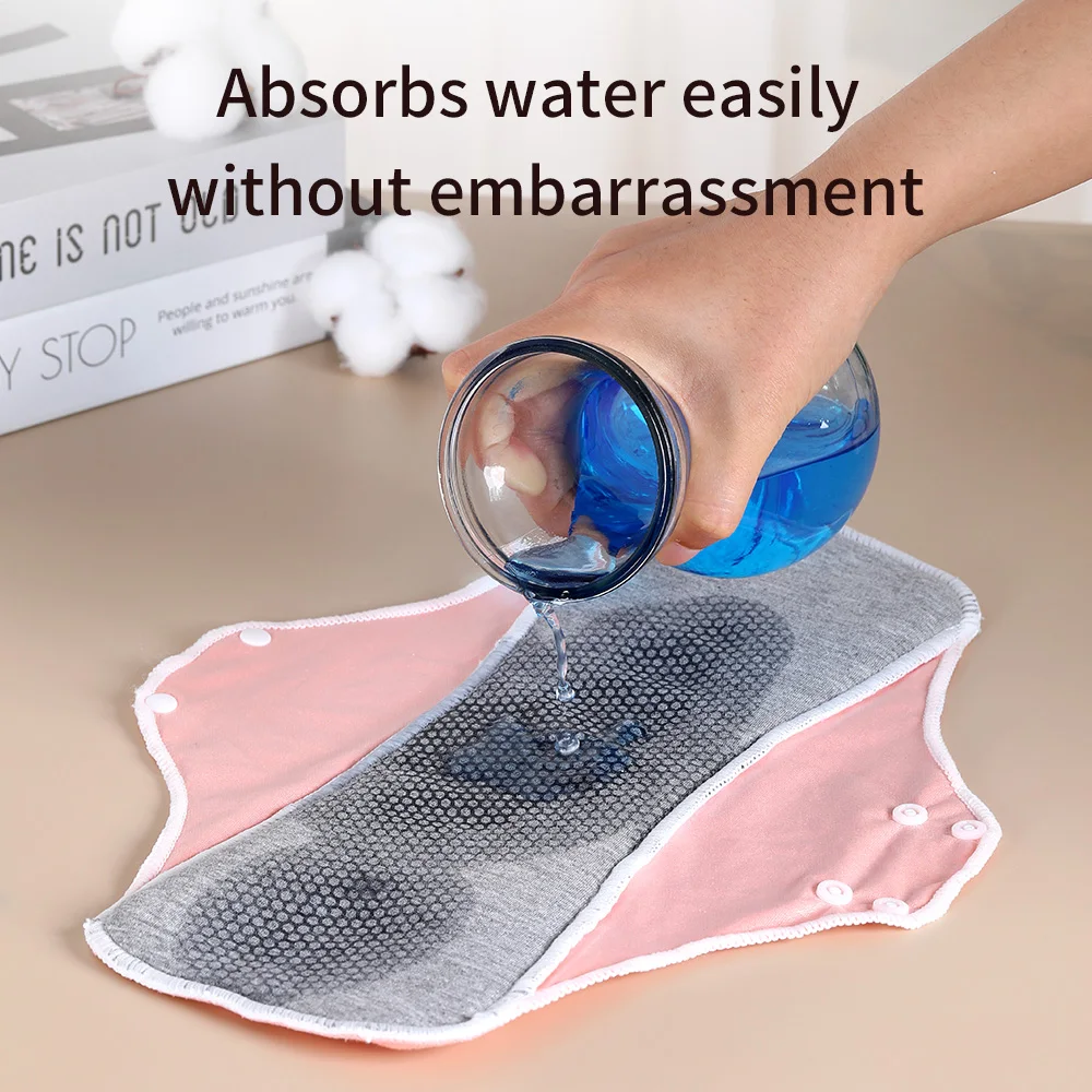 Washable Graphene Cotton Incontinence Pads Antibacterial Reusable Absorbent Leak‑Proof Panty Liners for Elderly Women Postpartum