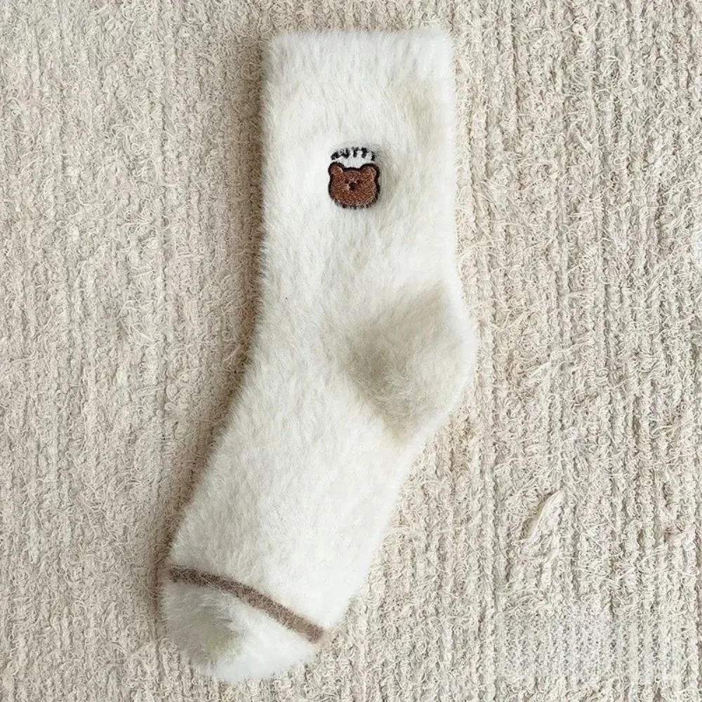 

Soft Cartoon Mink Velvet Socks Anti-slip Thermal Floor Sock Thicken Winter Warm Fluffy Mid Socks