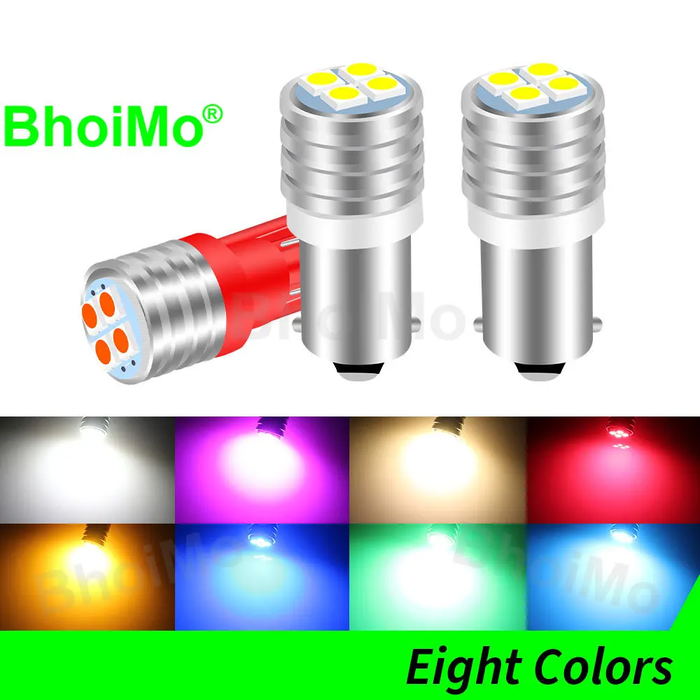 

BhoiMo 2PCS Led Highlight 194 T10 BA9S Reading Bulb T4W Interior License Plate Door Trunk Parking Signal Lamp Amber Car Light