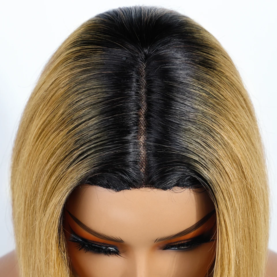 Peruca Bob Loiro Ombré Rebecca 4x1 Lace Front - usage example