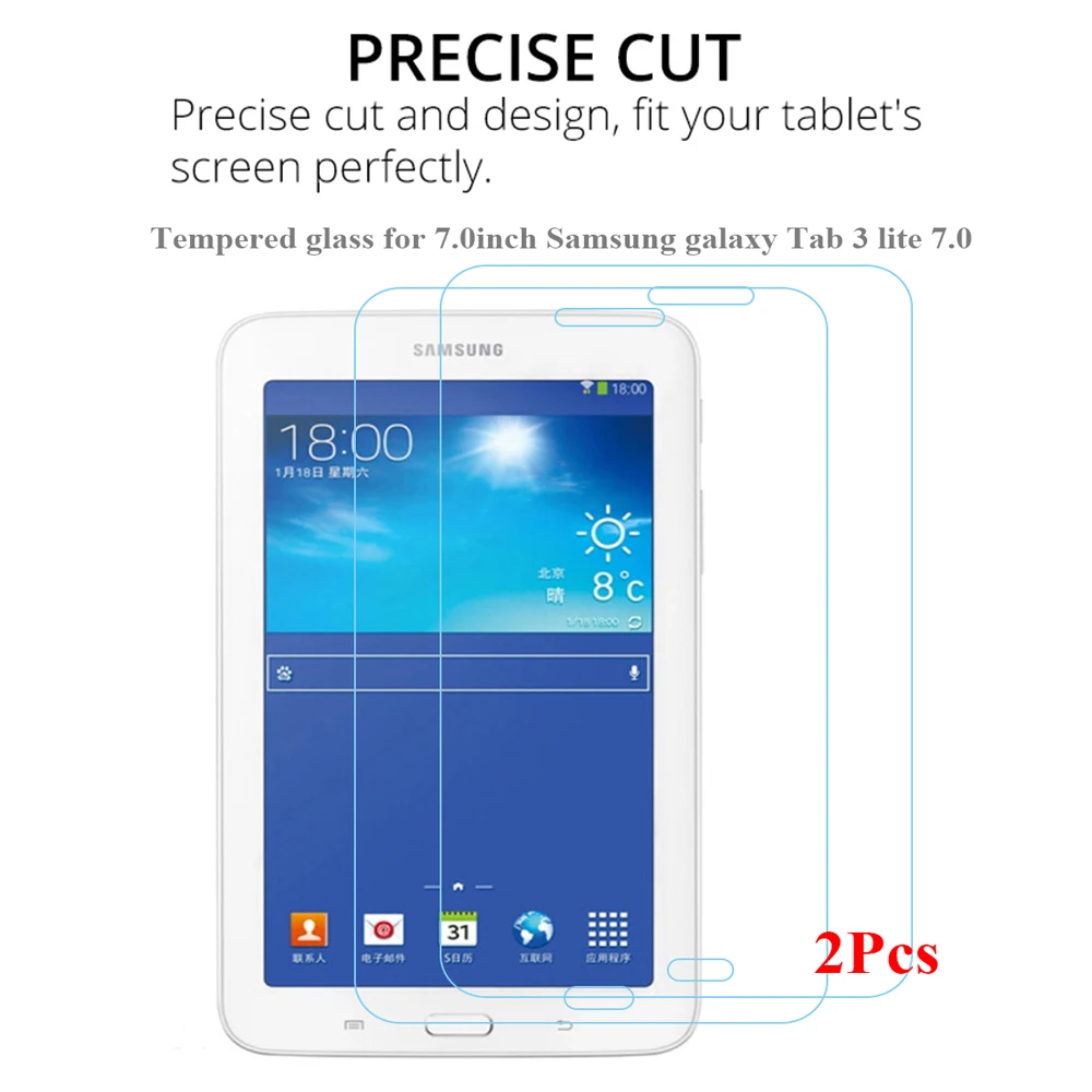 2Pcs/Pack Screen Protector for Samsung galaxy Tab 3 lite 7.0 Model SM-T110 T111 T113 HD 9H Tempered Glass for Samsung SM T110