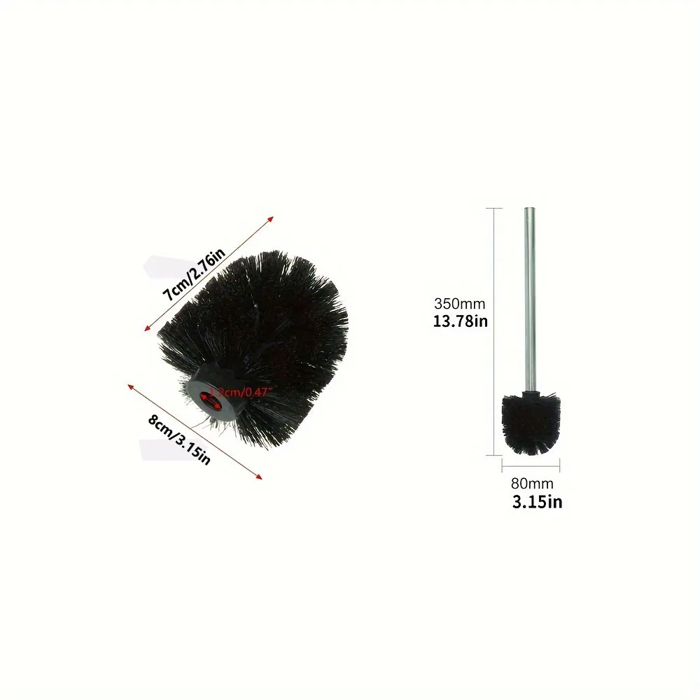 Toilet Brush Replacement Heads with Stainless Steel Handle Duty Toilet Bowl Cleaner Brushes, Detachable Bathroom Scrub Brush