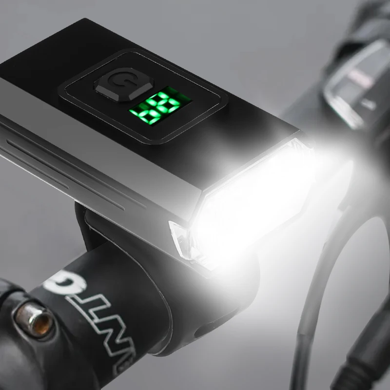 

2T6 strong light bike light USB rechargeable built-in battery with digital display bike light cycling light