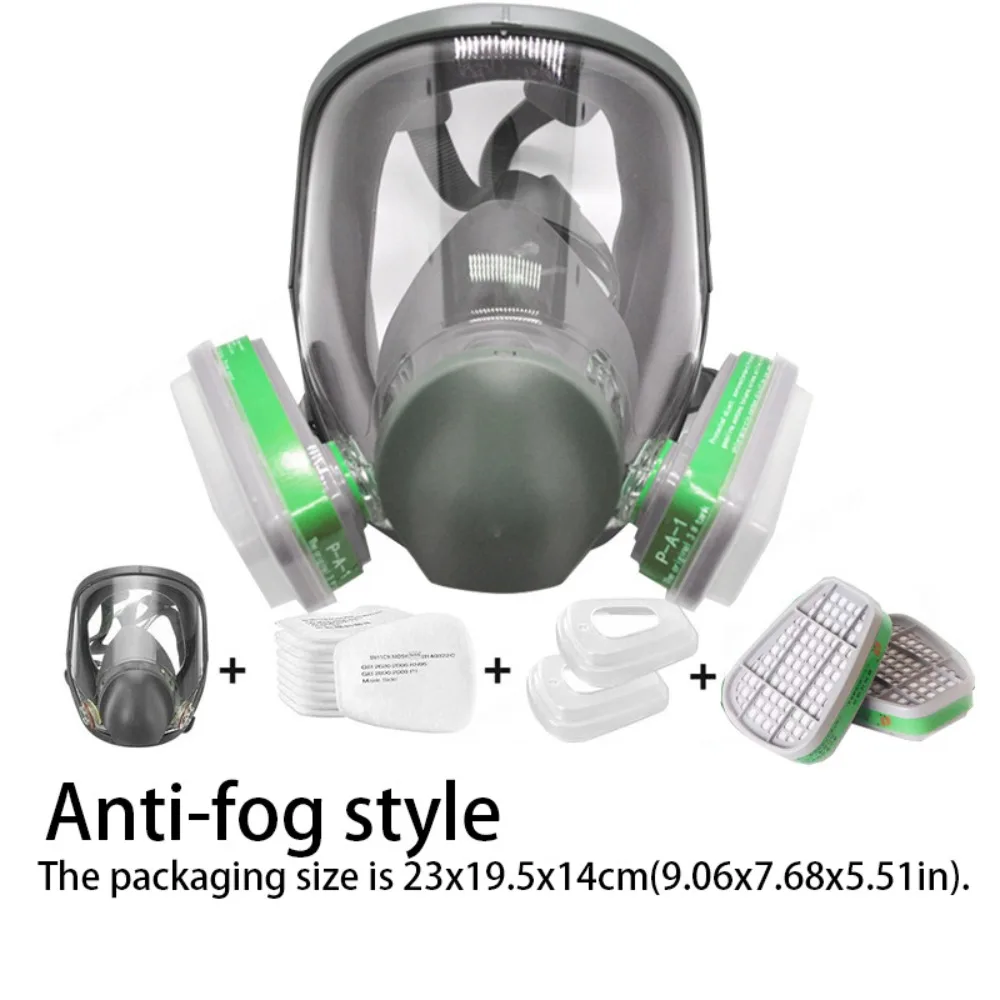 7 In 1 Set Industrial Mask Large View Silicone Mask Spray Paint Respirator Dust Filter Full Facepiece Safety Work Mask