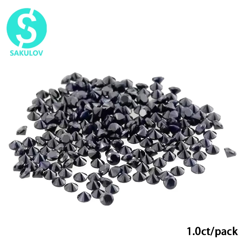 

1.0ct / Pack Never Fade Black Color Small Sizes Loose Moissanite Stones from 0.7mm to 2.9mm for Moissanite Jewelry Making