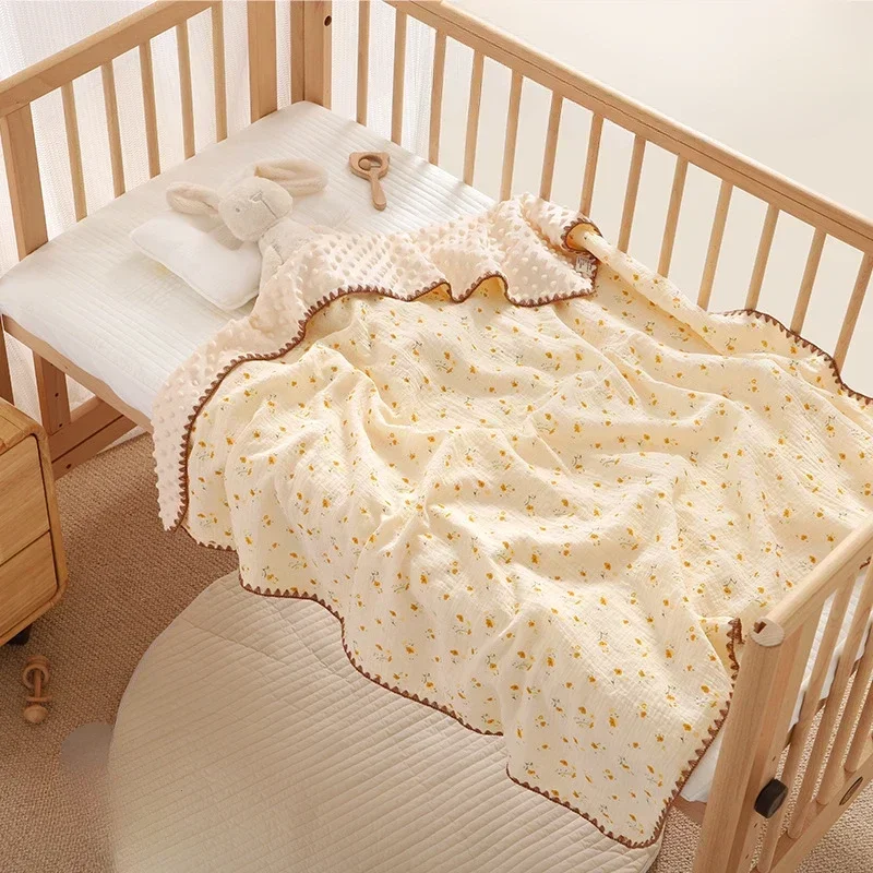 

100x100cm Baby Blanket for Newborn Cotton Muslin Swaddle Blanket Kindergarten Quilt Bedding Infant Bath Towel Kids Supplies