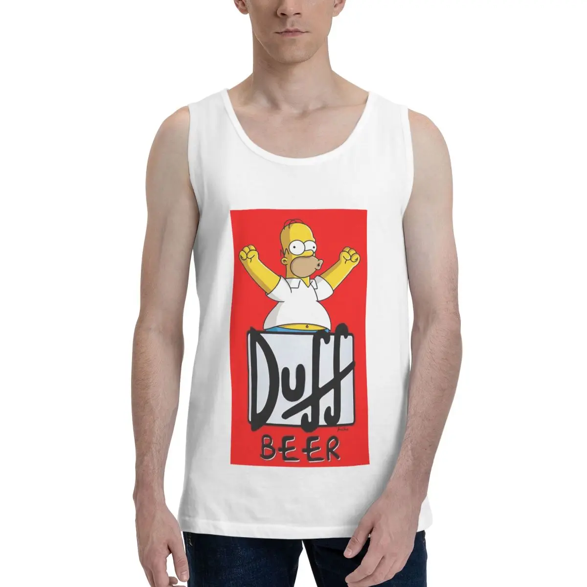Duff Beer Sudadera 100% algodón para hombre, chaleco, ropa sin mangas, camisetas, camisetas sin mangas para hombre, camiseta