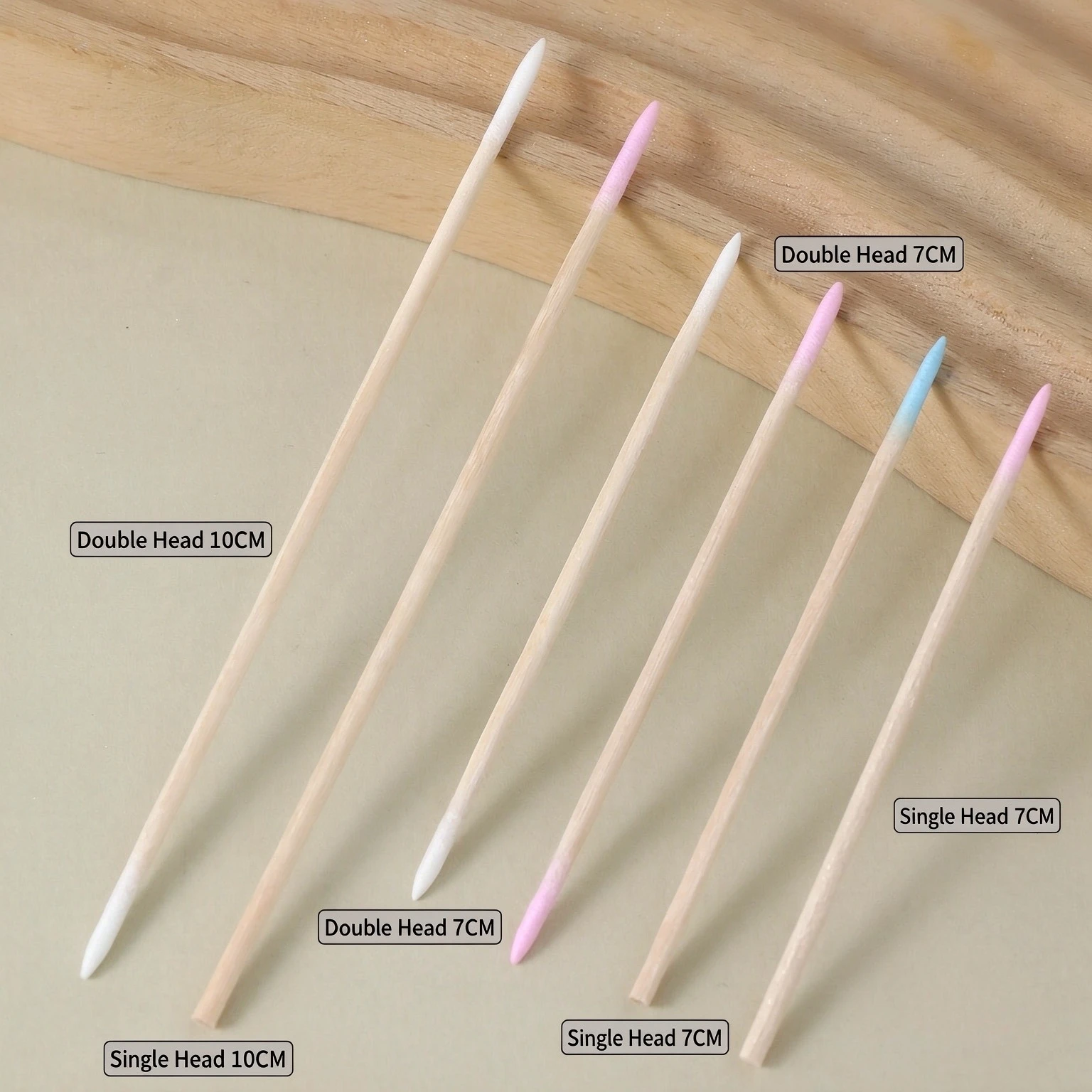 100Pcs Nails Wood Swab Clean Sticks Bud Tip Wooden Cotton Head Manicure Nail Polish Remover Clean Sticks Manicure Tools