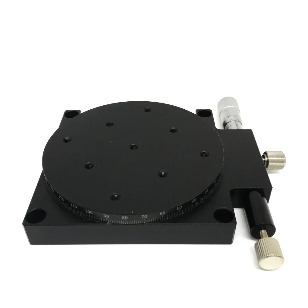R Axis 360 Degree Rotary Sliding Table Manual Precision Optical Micrometer Adjust Angle Platform Linear Stage 40-125mm