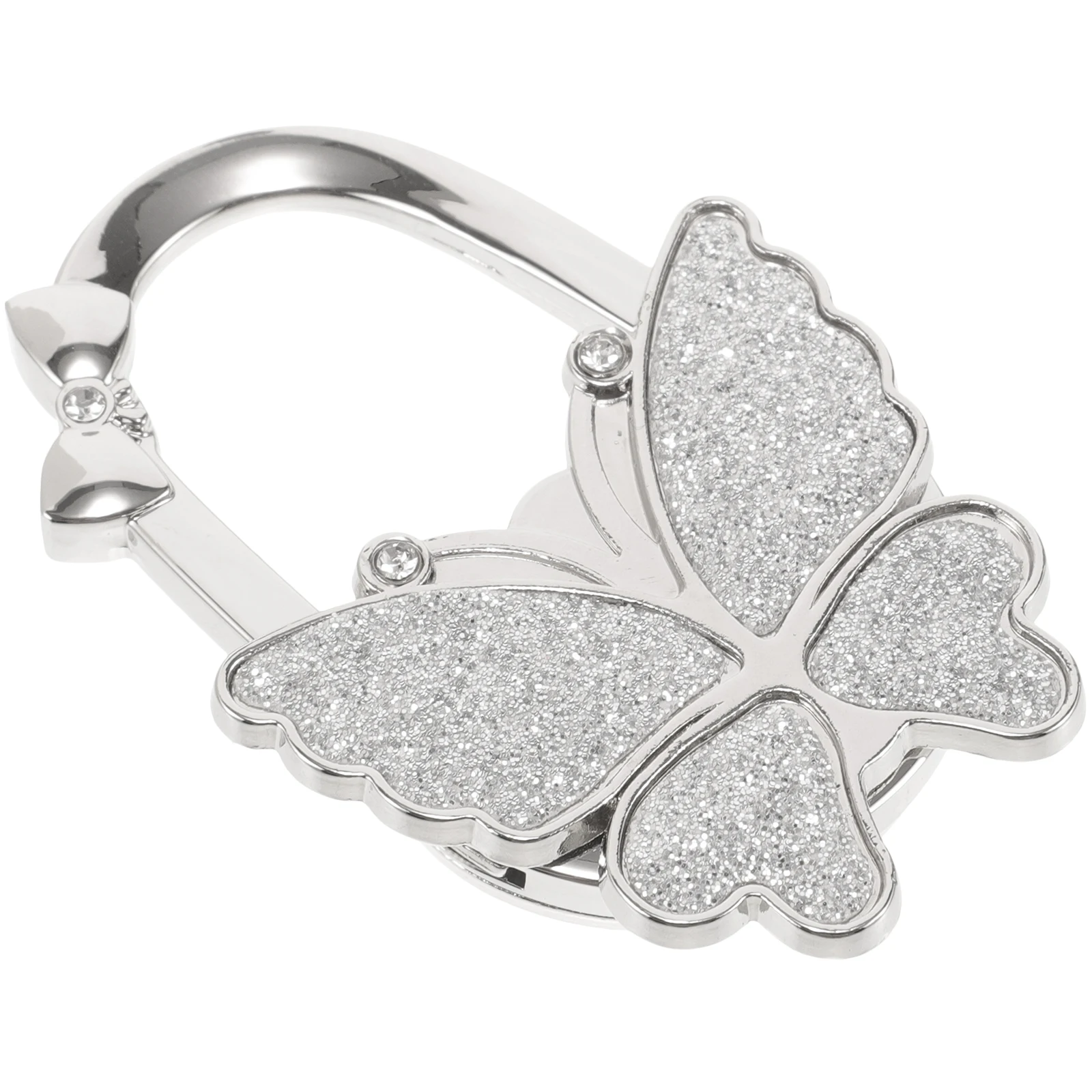 

Butterfly Bag Hook Purse Hanger Desk Table Edge Bracket Handbag Holder Storage Matte White Sparkle Foldable Women Accessories
