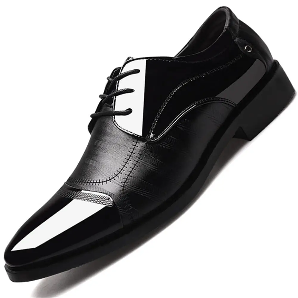 Men's Dress Shoes Business Oxfords Patent Leather Dress Shoes Classic Loafers Formal Derby Shoes For Men