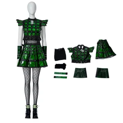 Halloween Party Musical Anne Boleyn Cosplay Costume Women's High Quality Sexy Punk Green Pleated Skirt Theatre Broadway Costume