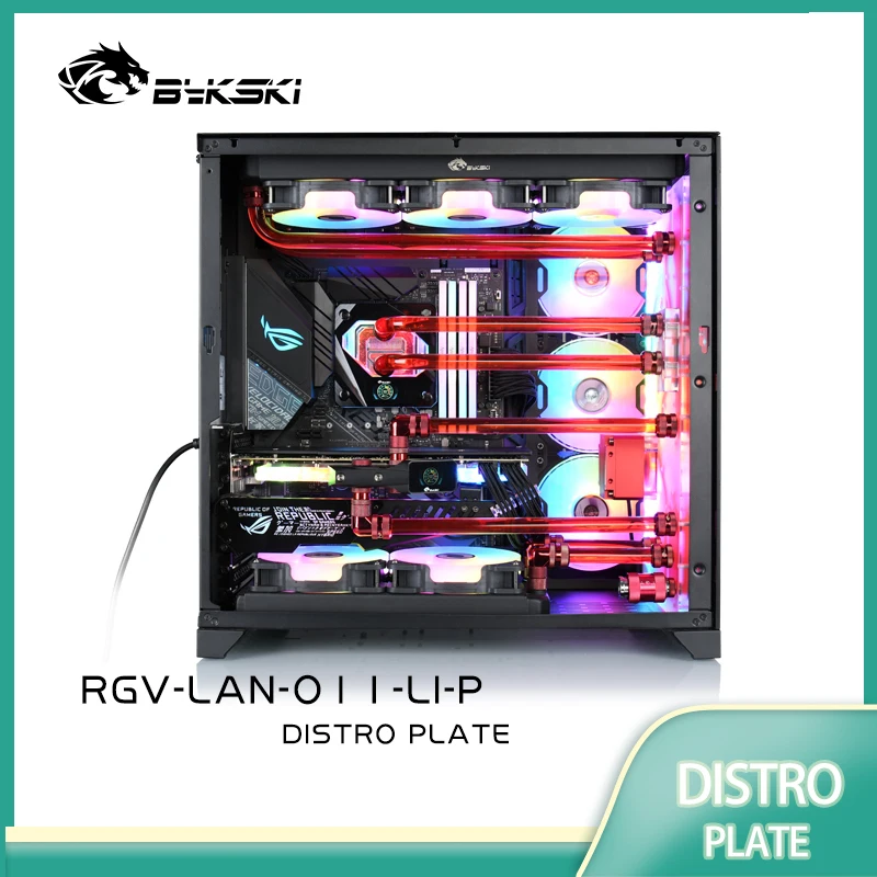 Bykski-placa astro para Lian Li PC-011, Kits de Panel frontal, PMMA con bomba + W/ 5v, luz ARGB de refrigeración por agua direccionable