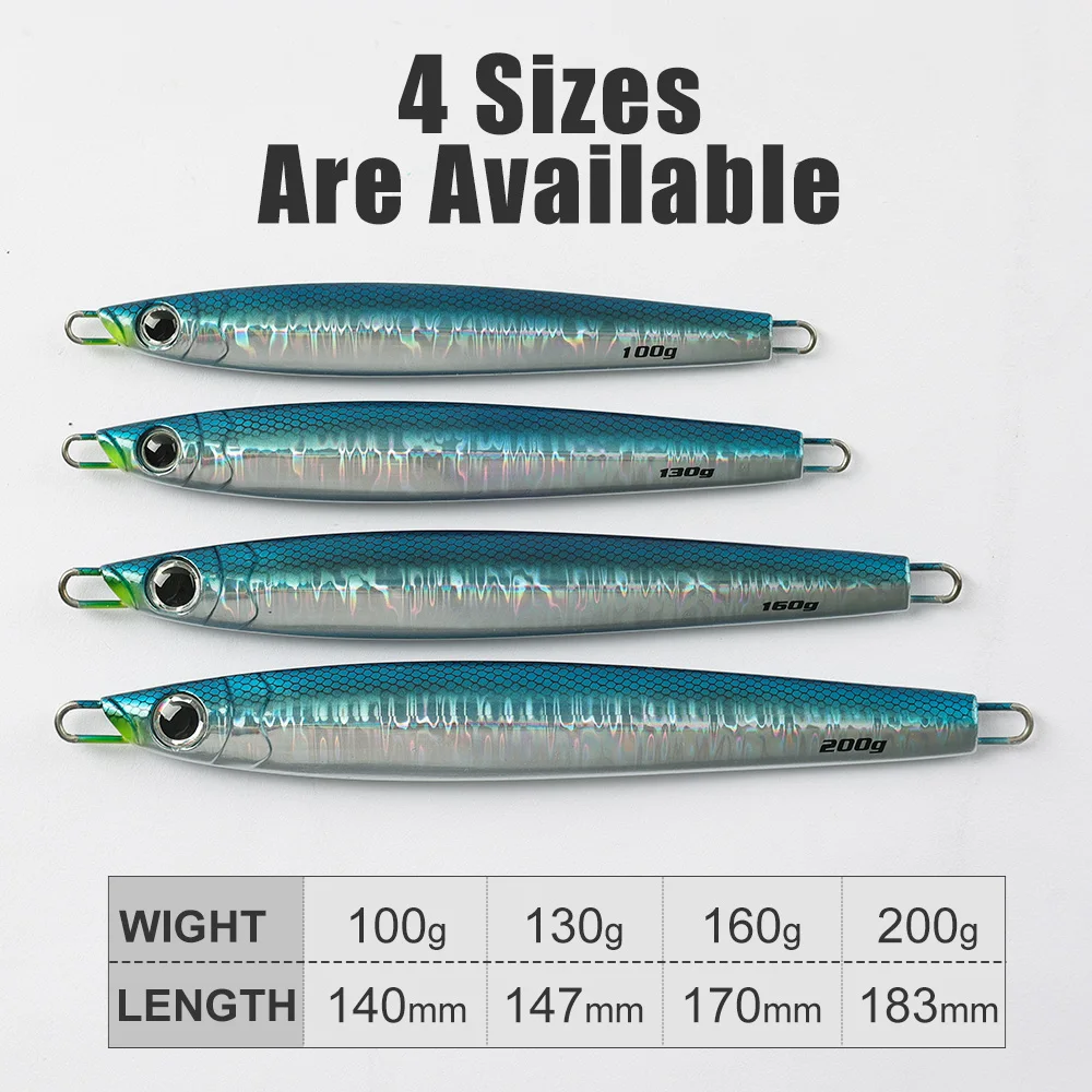 JIGGINGPRO 60g 80g 100g 130g 160g 200g Stay Jig Metal Jigs Fishing Lure Vertical Jigging Lure Kingfish Amberjack Tuna Mackerel