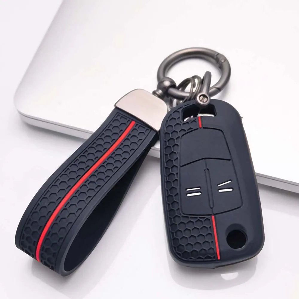 Silicone Car Keychain Key Case Cover For Opel Vauxhall Astra H J Corsa D Vectra C Zafira Astra Vectra Signum Ring Key Fob Caps
