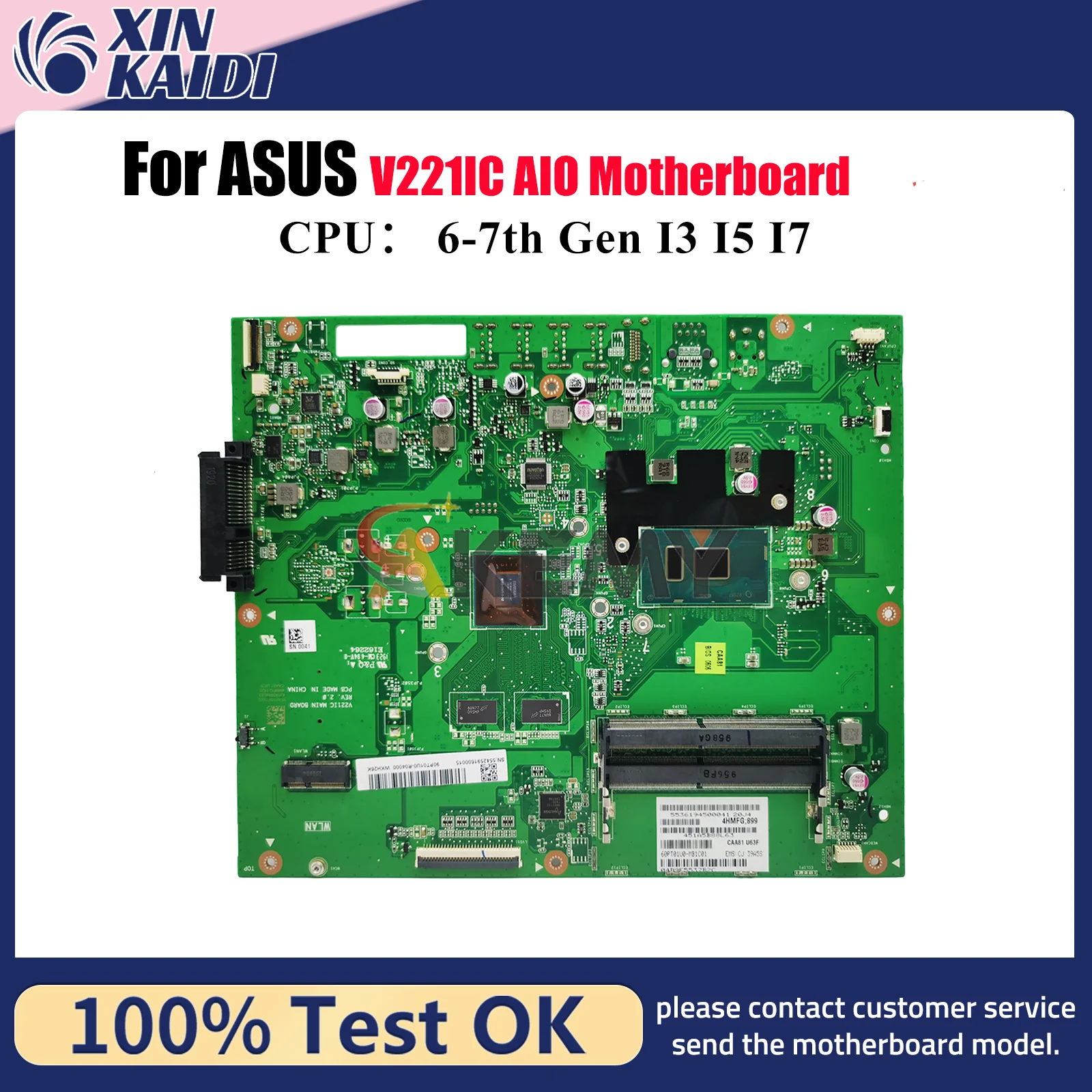 

Материнская плата V221IC для ASUS Vivo AiO V221I V221ID V221IC, материнская плата с процессором I3 I5 I7, 100% тестирование, ОК, быстрая доставка, высокое качество