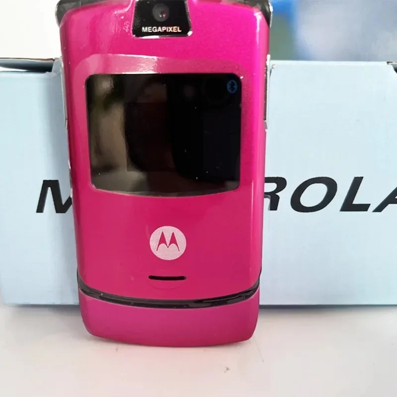 Motorola RAZR V3 Refurbished-Original Unlocked Flip Bluetooth Phone Dual Display Advanced Fast Call GSM 850/900/1800/1900