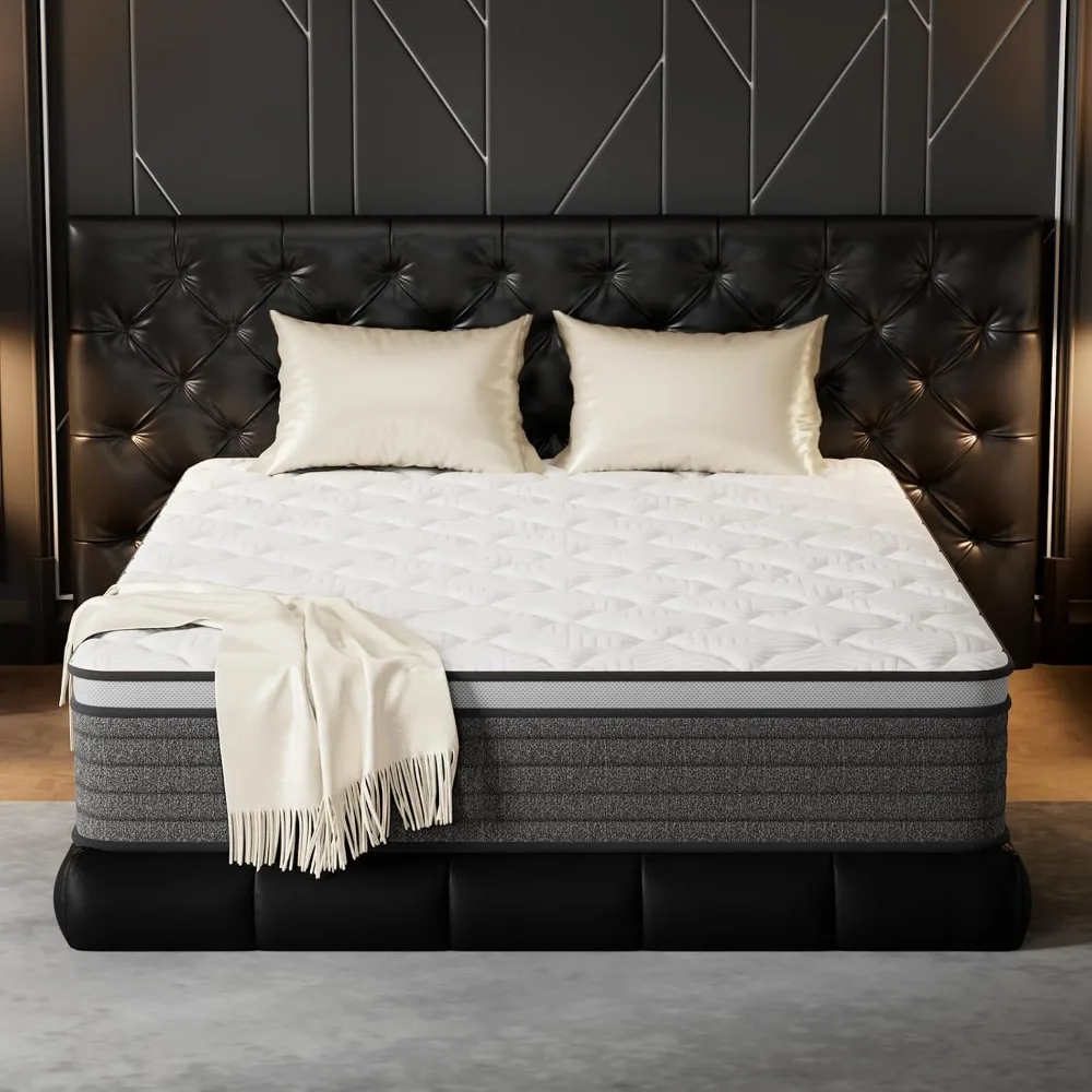 Full Mattress 14 Inch Hybrid Full Size-Gel Memory Foam Mattress in a Box, Individually Wrapped Pocket Spring,