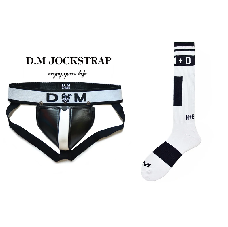 Men\'s Underwear Gay Thongs Men Underpants Letter Low-Rise Jockstrap sock set