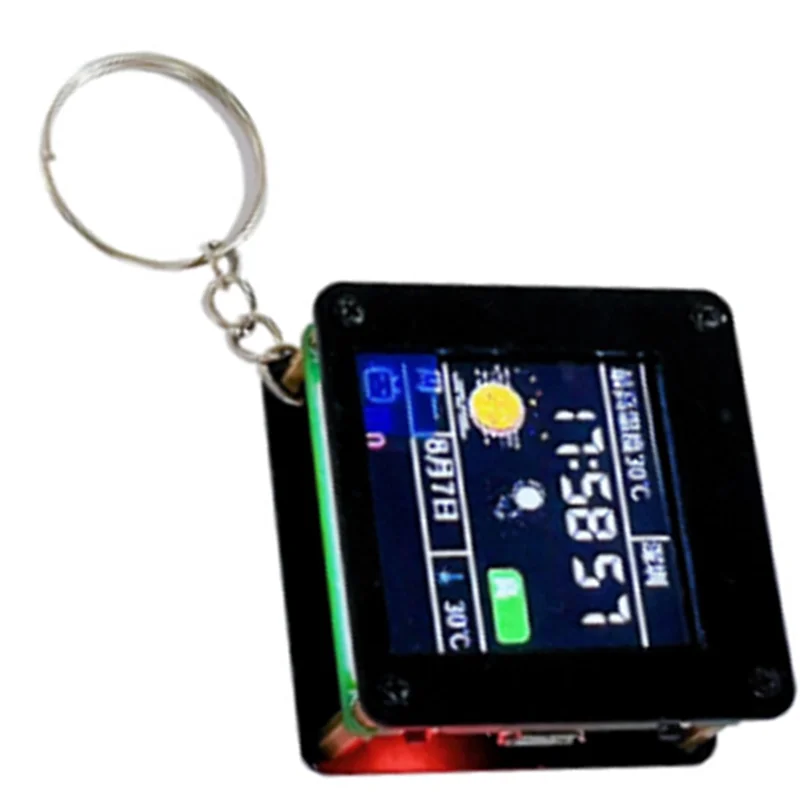 ESP32 C3 1.44 بوصة LCD سطح المكتب حلية تلفزيون صغير محمول قلادة LVGL محطة الطقس GIF الرسوم المتحركة وألبومات الصور-TCE