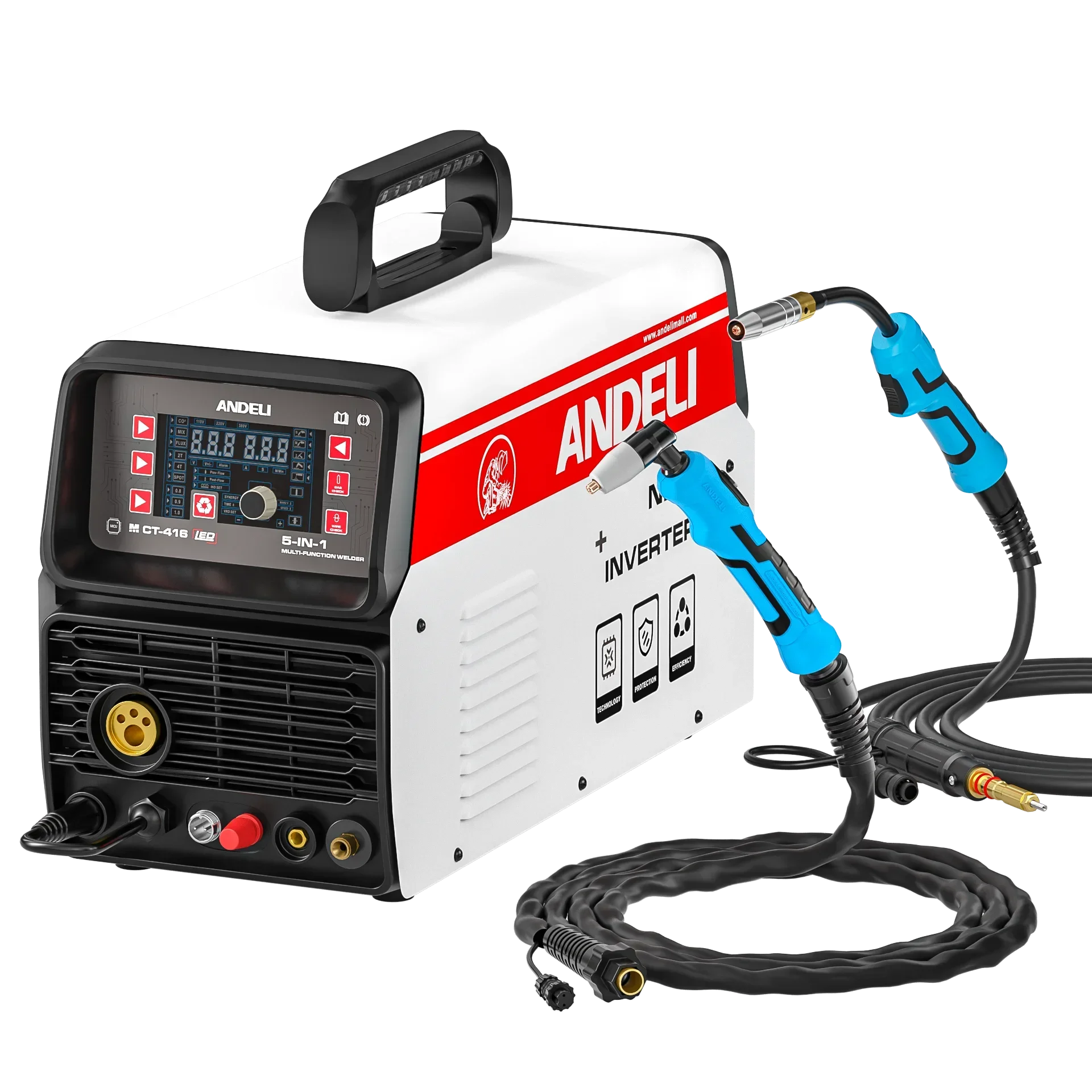 ANDELI 110V/220V High Frequency Welding Machine MCT-416 MIG LIFT TIG MMA HF CUT 5 in 1 Multifunctional Gasless Welder