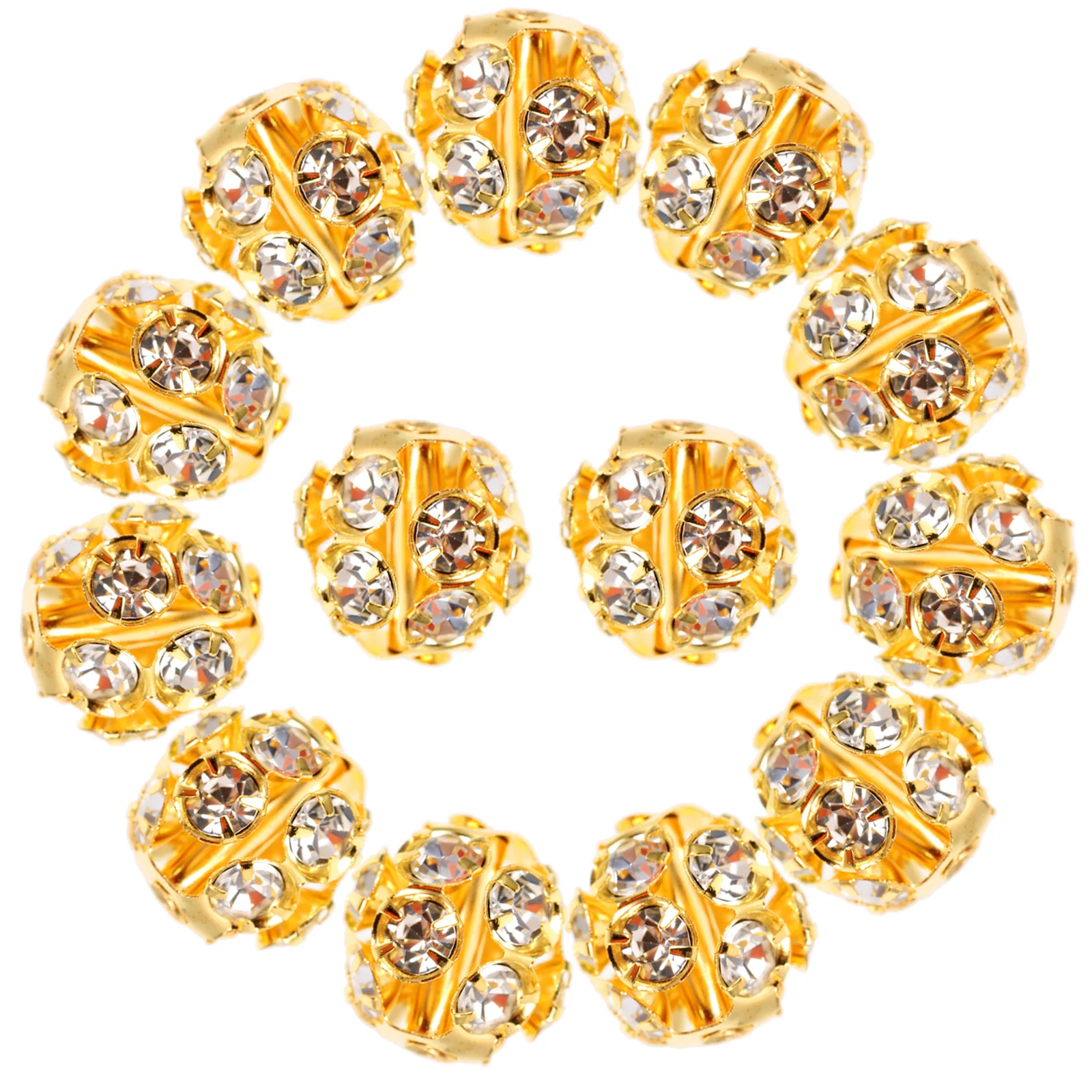 

90 Pcs Diamond Bracelet Beads Spacer for Jewelry Making Spacers Rhinestones Round Loose Necklace Bracelets Crafts